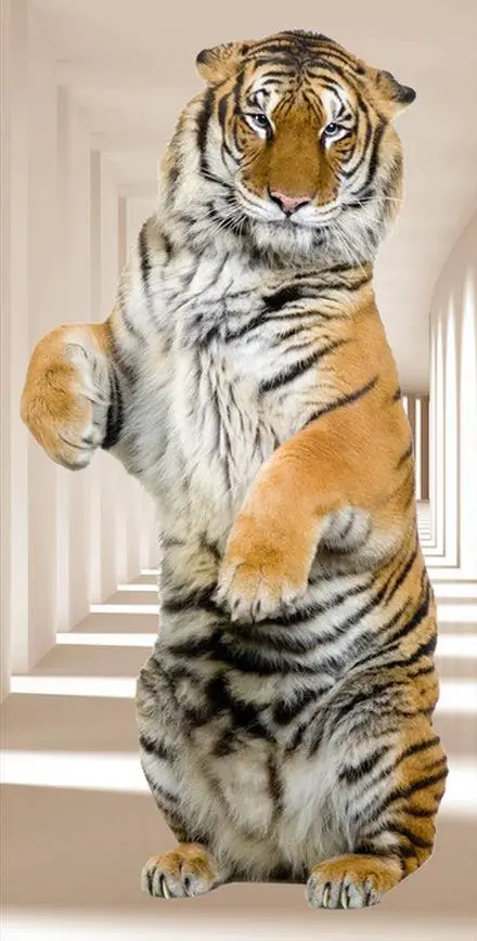 3d обои по индивидуальному заказу 3D объемное пространство милый вход тигра фон