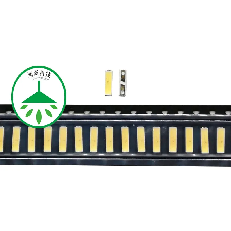 100 шт./лот, новинка, smd led 7020yl, 3 в, 150 мА, 0,5 Вт, лампа, бусины, холодный белый цвет, для ремонта, led lcd tv, подсветка, бар и полоса