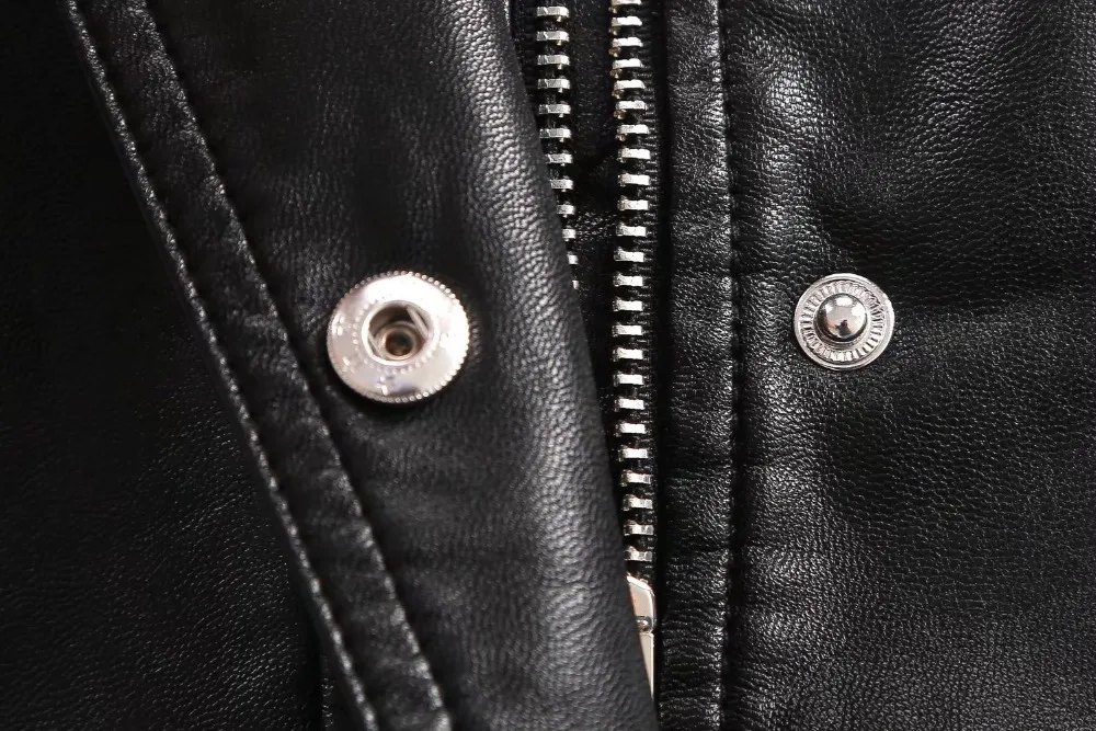 

Europe and America 2018 Spring New Women Fashion PU Leather Motorcycle Jacket Bat sleeves Wild Was Thin Short outwear coat L594