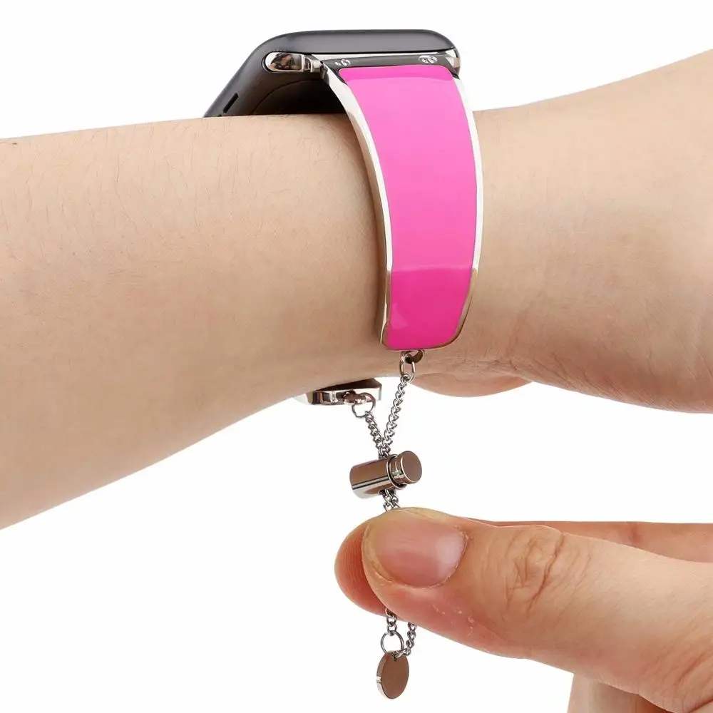 42 мм 44 металлический ремешок для часов Apple Watch Series 4 3 2 1 розовый красный женский