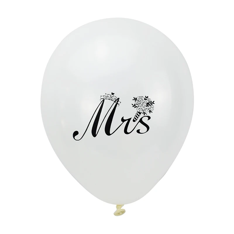 123 вечерние белые латексные шары с принтом Mr& Mrs, 10 шт., свадебные шары для невесты, помолвки, девицы, праздничный Декор вечерние принадлежности