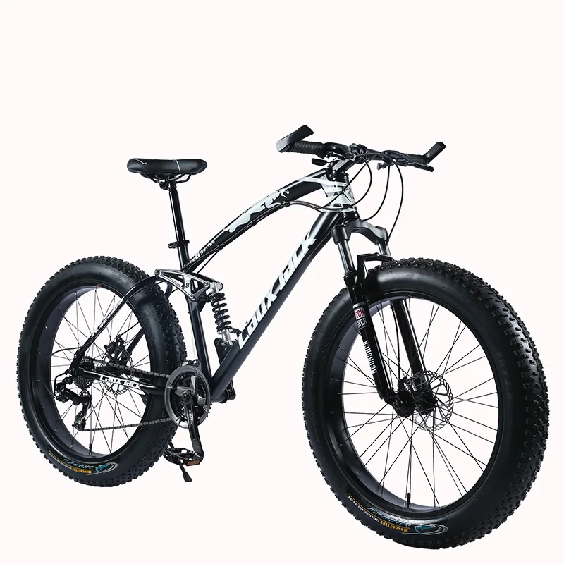 LAUXJACK Горный велосипед Фэтбайк 26&quot х 4.0 колеса SHIMANO 24 скорости двухподвесная