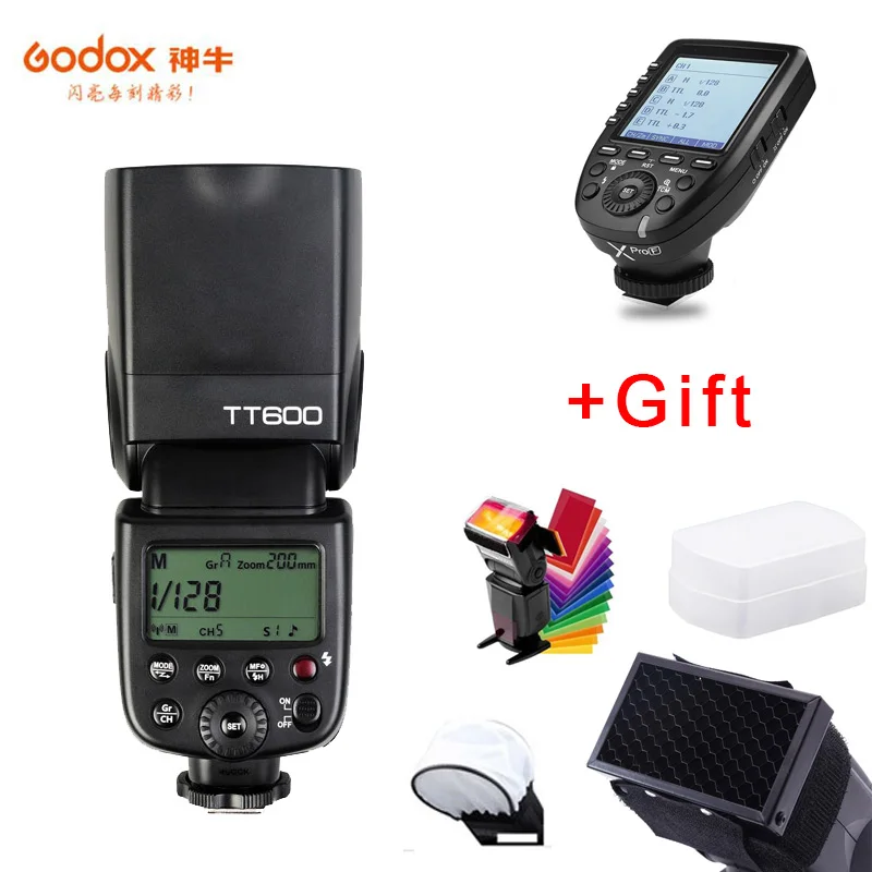 Черный Godox TT600 GN60 HSS 1/8000s камера Вспышка Speedlite+ 2,4G беспроводной Xpro-F передатчик для Fuji XT-30 XT20 XT3 X-H1 GFX50R X-T2 - Цвет: Черный