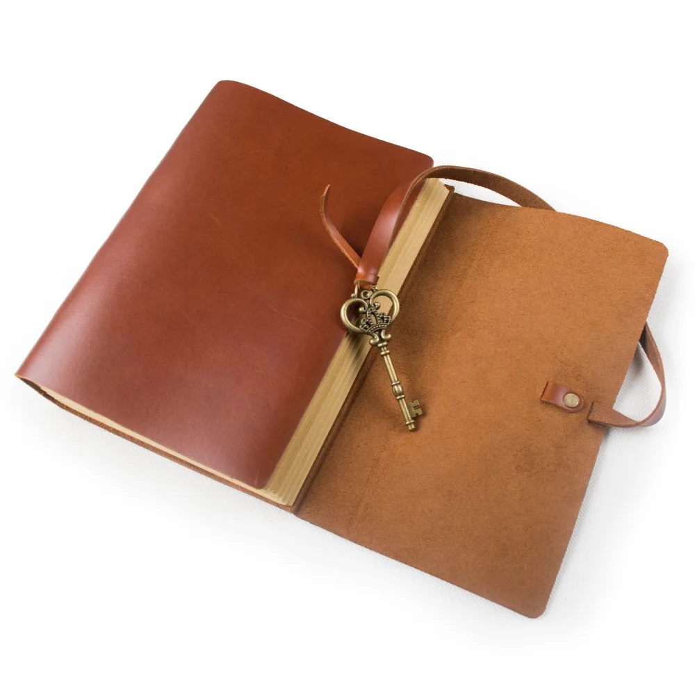 Anciccraft кожаная тетрадь для дневника с винтажным ключом A5 A6 пустой выстроились крафт бумага ручной работы с подарочной коробкой