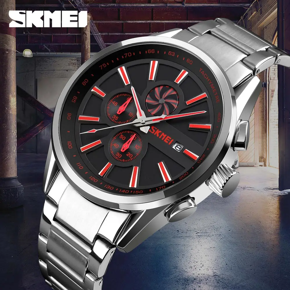 SKMEI Men's Watch Top Luxury Brand Chronograph Sports Watches Mens Waterproof Steel Quartz Relogio Masculino 9175 | Наручные часы
