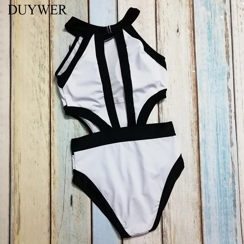 2018 Для женщин Плавание носить белые Одна деталь костюм High Cut Bikini комплект