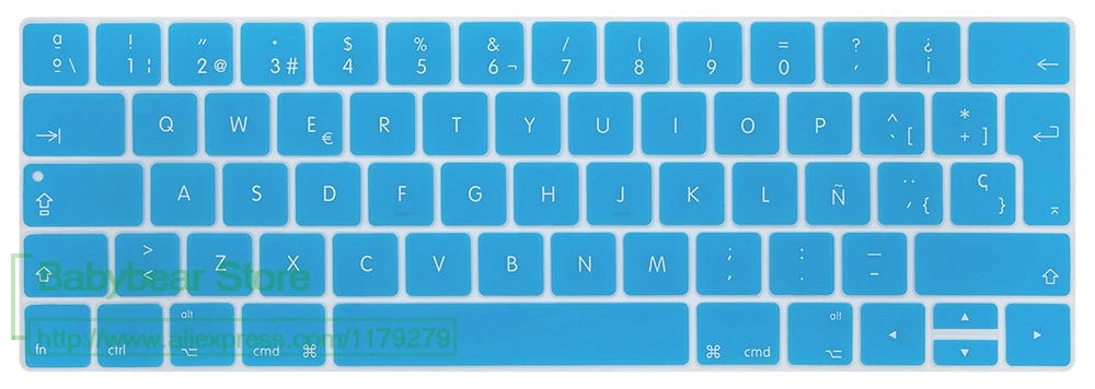 TouchBar ЕС Испания Испанский ультра тонкий чехол для клавиатуры для нового MacBook Pro 13 15 retina с сенсорной панелью защита кожи - Цвет: lake blue