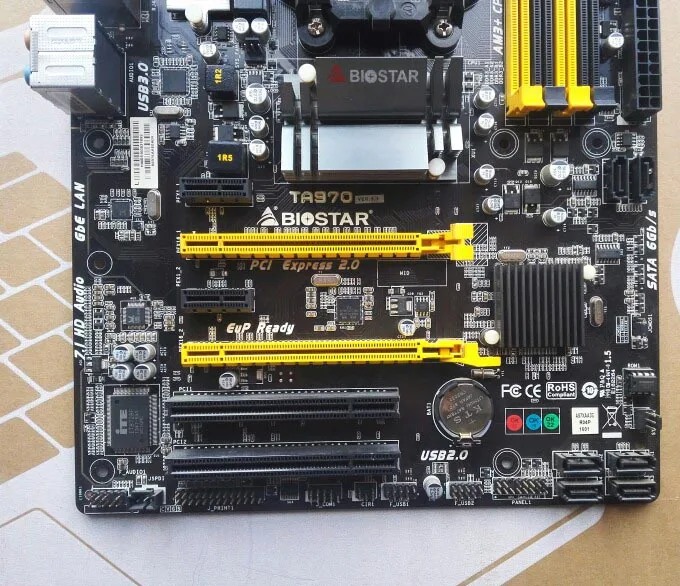 Б/у оригинальные Материнские платы Для Biostar TA970 AM3 + Поддержка процессоров серии
