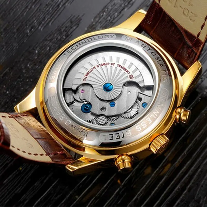 2016 автоматические механические часы Carnival с турбийоном мужские роскошные