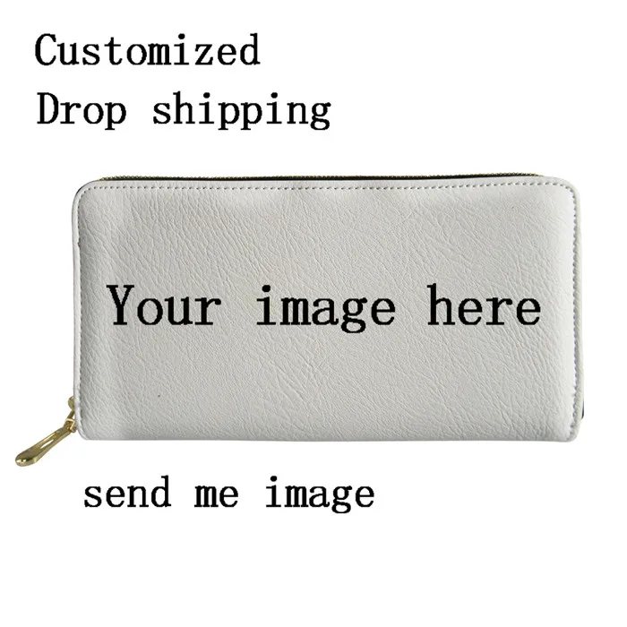send me image Twoheartsgirl, высокая емкость, женские кошельки с цветочным рисунком лисы, Длинный кошелек из искусственной кожи, женский клатч на молнии, кошелек для монет, дамский браслет - Цвет: send me image
