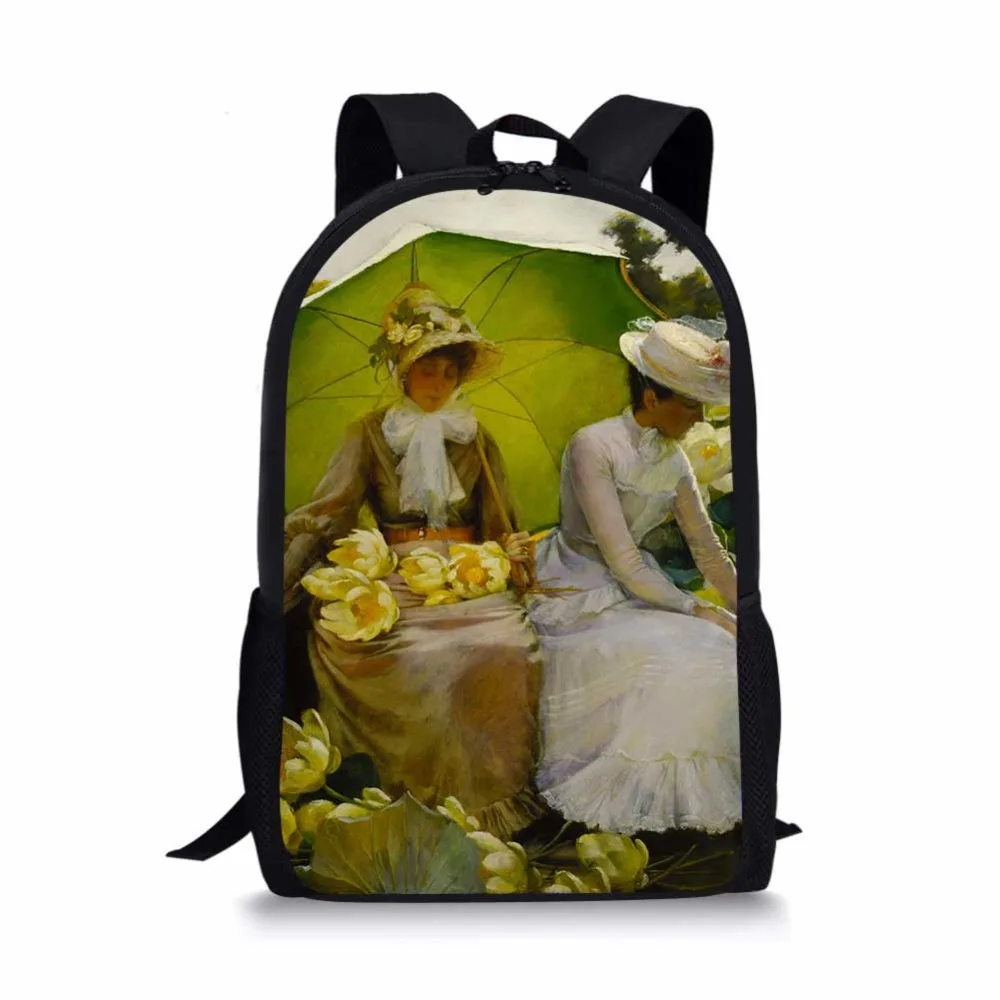 Детские школьные ранцы Monet Van Gogh известная картина маслом для подростков девочек