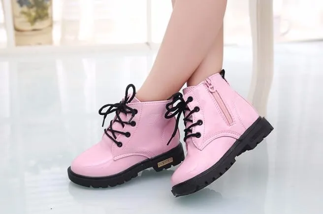 Новые модные детские ботинки; Chaussure Enfant; зимняя обувь для мальчиков и девочек; детская непромокаемая обувь; кожаные детские кроссовки