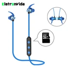 Металлические магнитные наушники Bluetooth 4,2, гарнитура, Спортивная Беспроводная Bluetooth-гарнитура с микрофоном, слотом для карты памяти TF