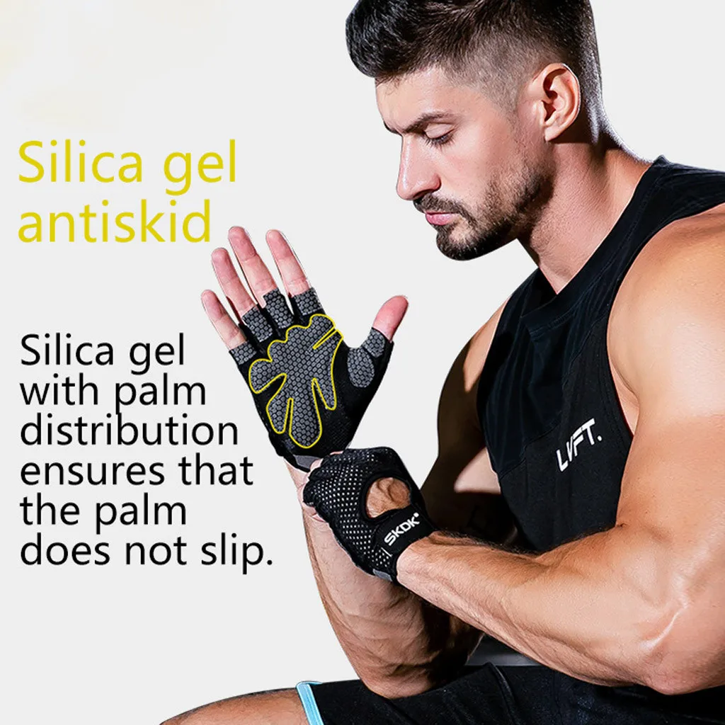 1 Pair Men/Women Gym Half Finger Sports Fitness Exercise Training Wrist Gloves Anti-slip Resistance Weightlifting Gloves