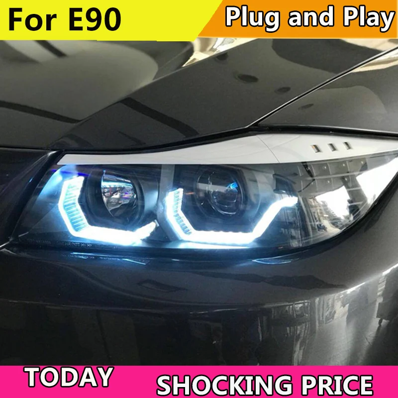 

Car Styling Car Headlights For BMW E90 headlamp 318i 320i 325i Headlight LED Angel eyes Front light for 318 320 325 Bi Xenon Len