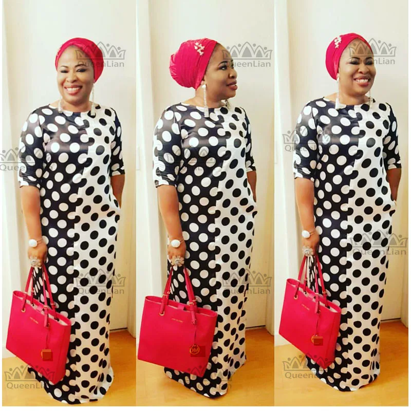 Новинка 2017 африканская мода Дашики черно белое платье с круглым узором супер