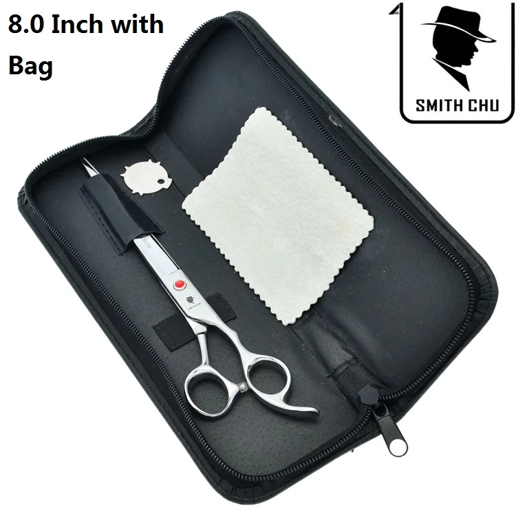 LZS0037 with bag 80 8,0 дюймов Smith Chu большие ножницы для стрижки домашних животных Япония 440c прямые ножницы для волос кошек собак инструменты для животных LZS0039 - Цвет: LZS0037 with bag 80
