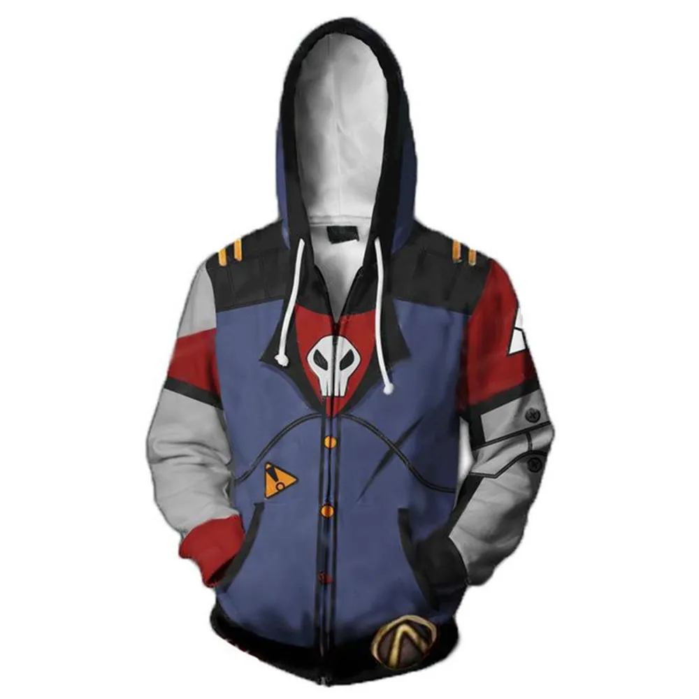 Карнавальная игра Аниме Borderlands 2 костюм для косплея assassin Zer0 толстовка с 3D принтом