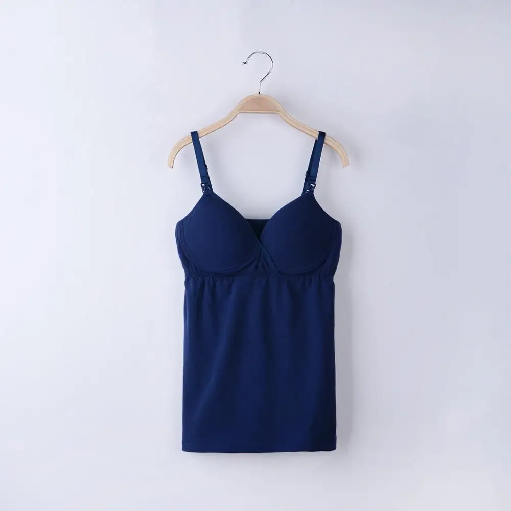 2 pieces Navy 7 цветов беременности и родам стеганая хлопковая майка для кормления грудью, одежда на бретельках для кормления пижамы для лифчик для беременных Свободный жилет майки 2 шт./компл - Цвет: 2 pieces Navy