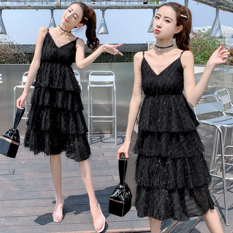 Летнее платье с кисточками на бретельках v образным вырезом сексуальное Клубное