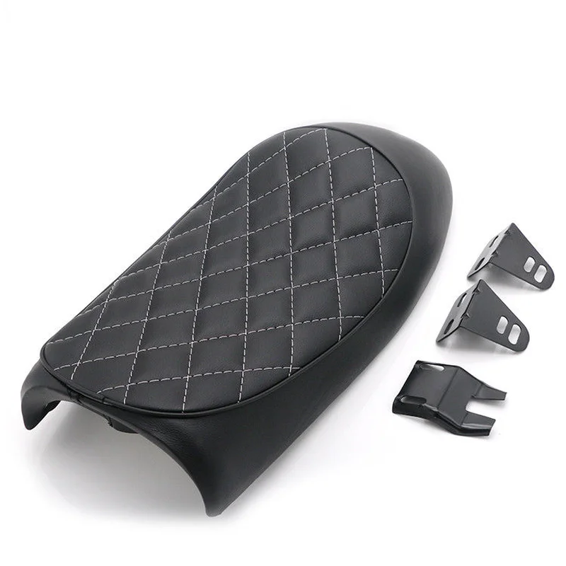 

Black Retro Vintage Prismatic Hump Seat Tracker Saddle For Universal Cafe Racer