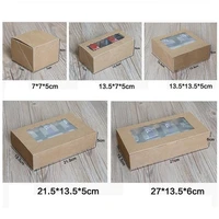 50pcslot smalllarge muffin packaging 6 cupcake boxes kraft paper gift cake box with pvc window 4 cupcake packing craft box