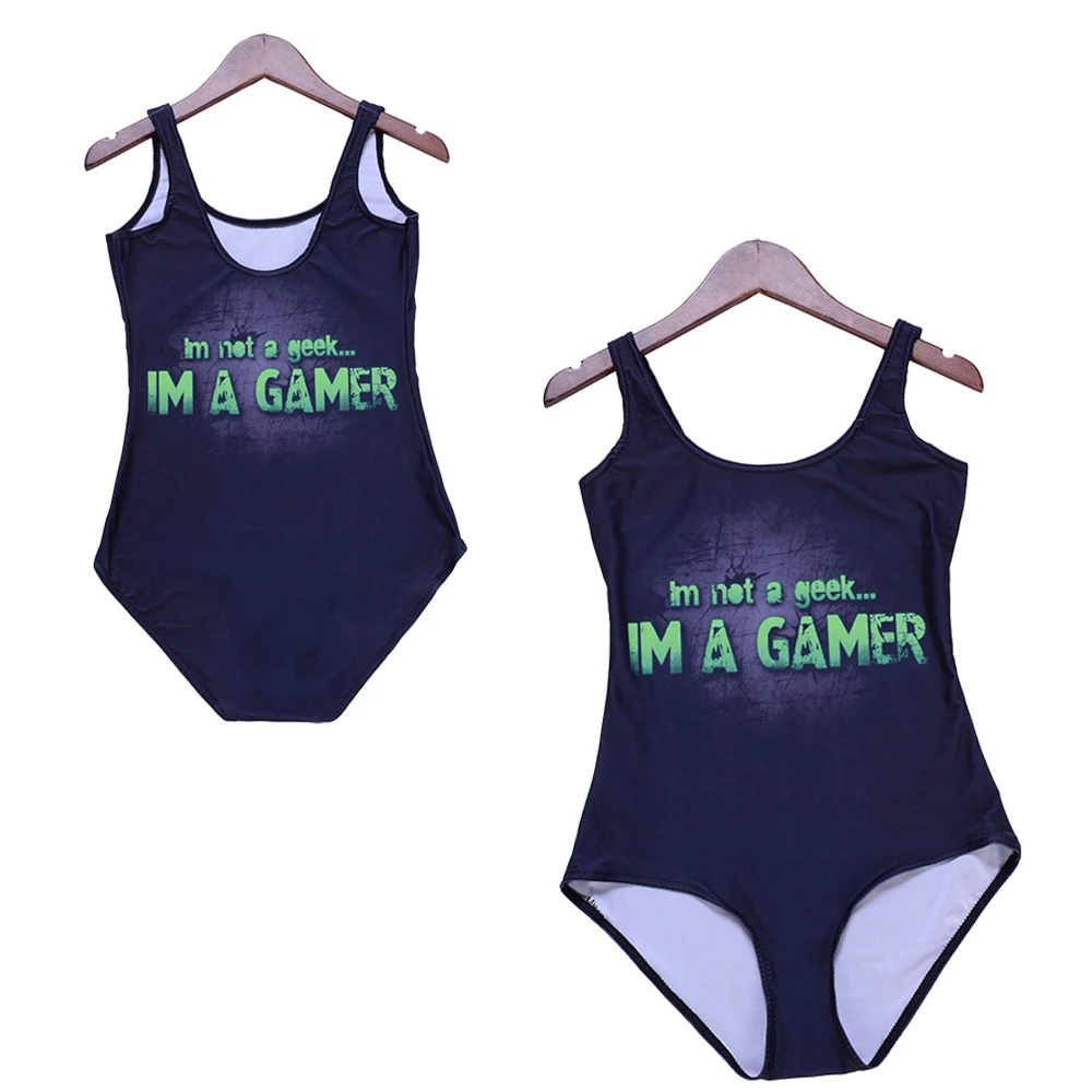 Я не выродок я геймер печати женский Одна деталь Купальники для малышек Bodycon