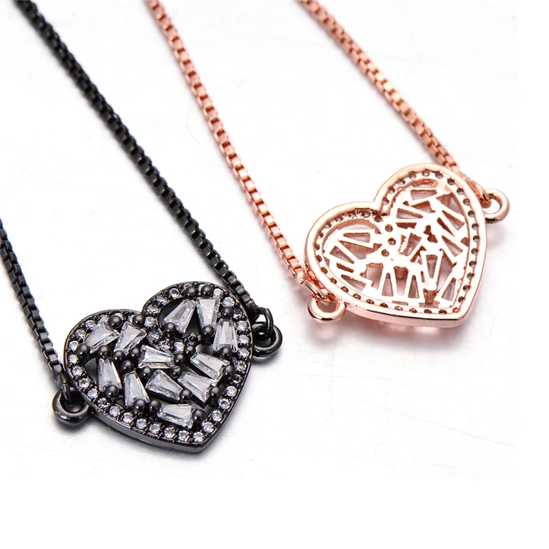 Женский браслет в виде сердца Pipitree романтичный блестящий с полностью фианитом и