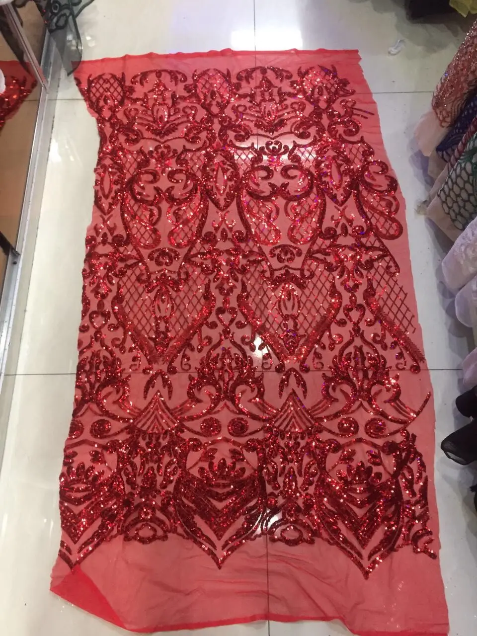 _ Горячая распродажа кружевная ткань с блестками новое поступление тюлевое