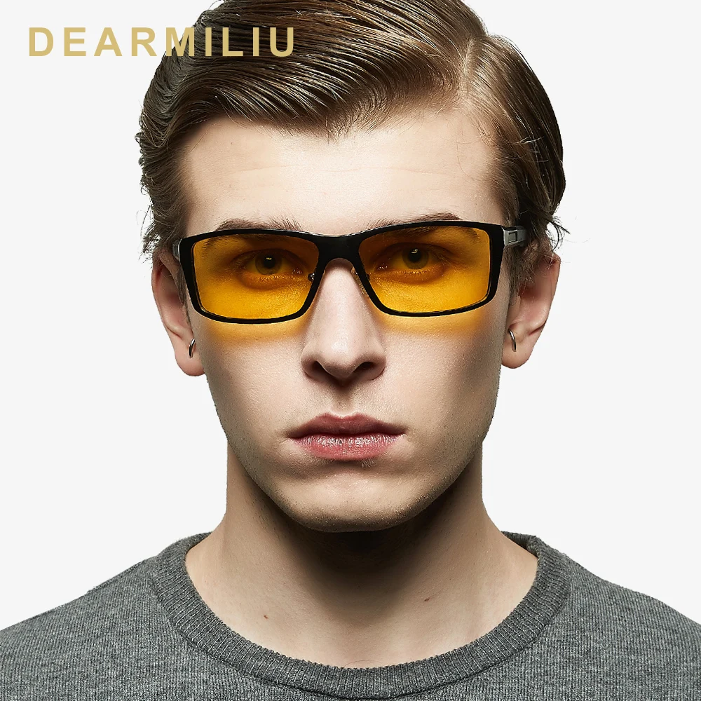 Мужские очки ночного видения DEARMILIU солнцезащитные из алюминиево-магниевого