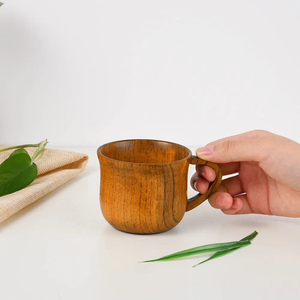 Качественная примитивная кружка для кофе ручной работы из натурального дерева