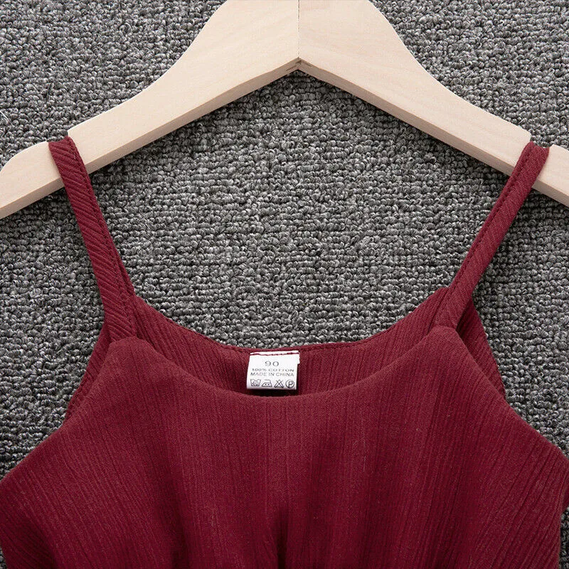 Летняя одежда для маленьких девочек комплект из 2 предметов платье на бретельках