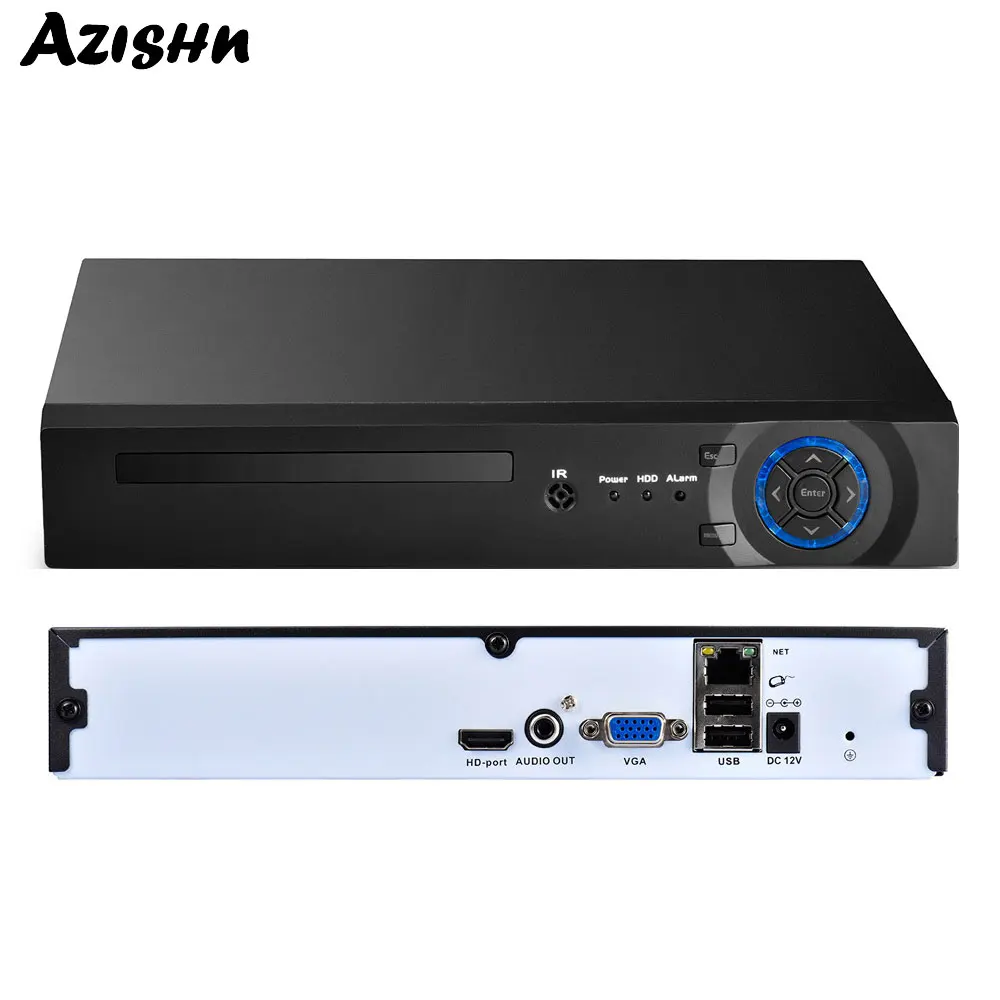 AZISHN 8CH/16CH/32CH H.265/H.264 сетевой видеорегистратор с поддержкой 4MP 5MP 1080P ONVIF HDMI VGA FTP 3G CCTV NVR
