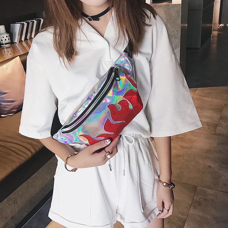 Поясная голографическая сумка AIREEBAY для женщин забавный кошелек из искусственной