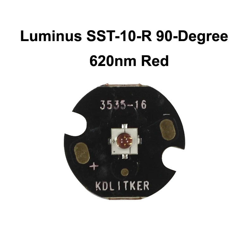 Luminus SST 10 R 90 градусный 620нм красный светодиодный излучатель с 16 мм/20 мм DTP медь MCPCB 1
