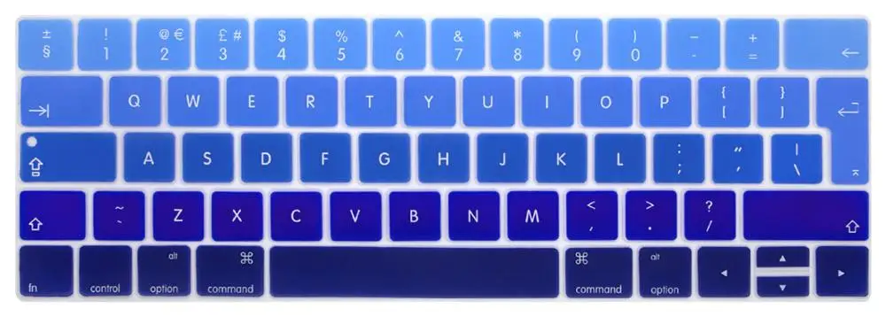 Новая силиконовая защитная пленка наклейки на клавиатуру для MacBook с сенсорной панелью 13 15 дюймов A1706 A1707 A1989 EU английская версия - Цвет: Gradient Blue