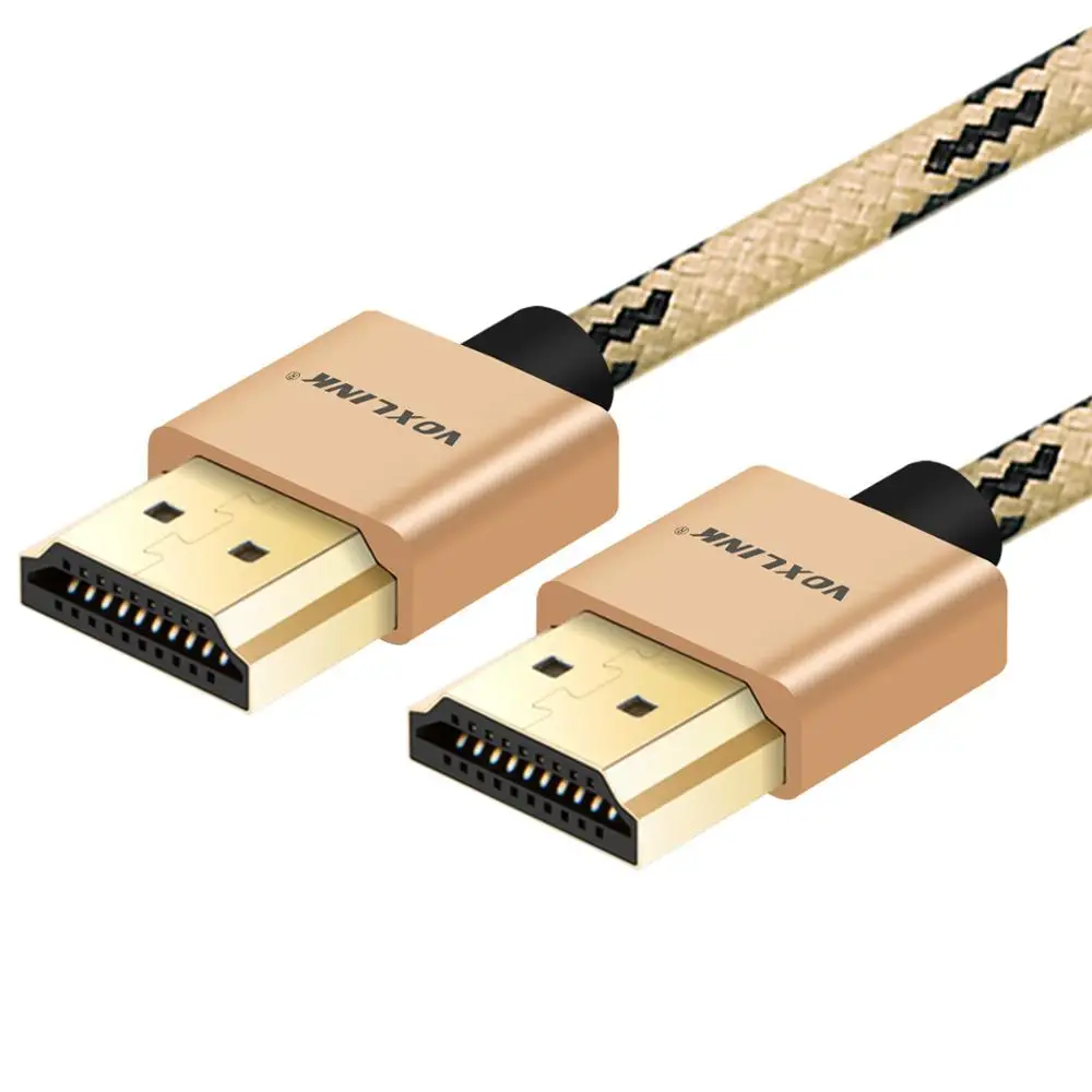 VOXLINK HDMI кабель 3 фута/6 фута/10 футов Ультра высокая скорость между штекерами HDMI кабель с Ethernet 1080P HDMI 1,4 4K 3D для PS3 BLURAY xbox - Цвет: Gold