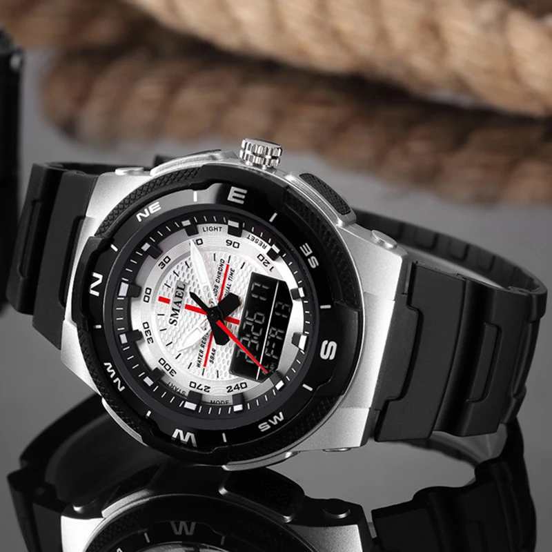 Часы SMAEL Мужские кварцевые аналоговые брендовые водонепроницаемые Модные