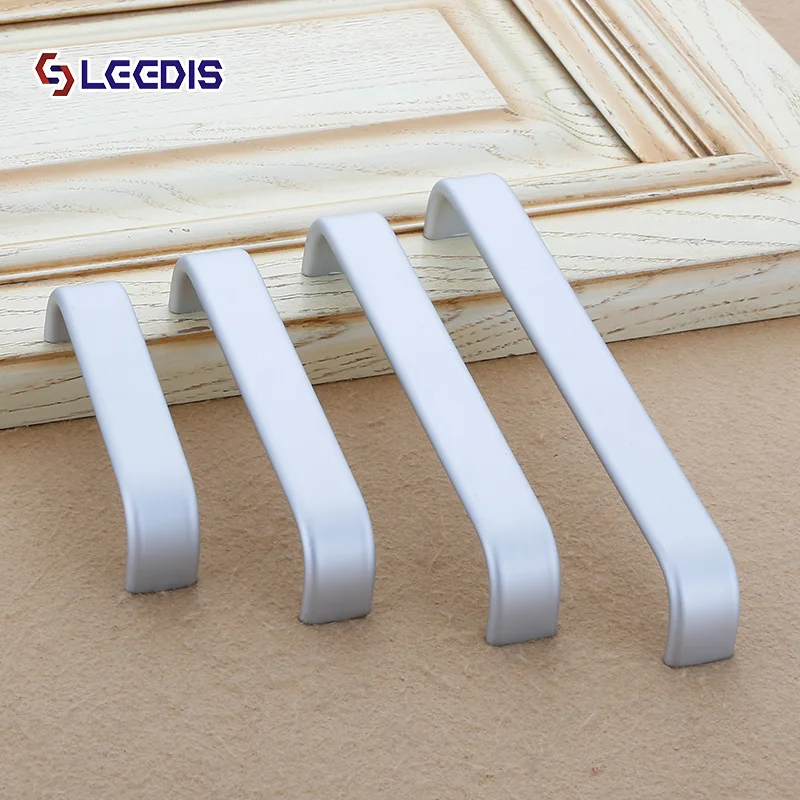 LEEDIS алюминиевая длинная ручка шкафчика мебель серебряные дверные ручки шкаф для