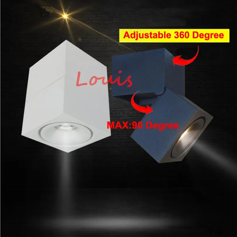 

Square LED Downlights 15W 20W COB LED Ceiling Lamps Dimmable 110V 220V Adjustable 360 Rotatable Recessed Spotlight Free Shipping