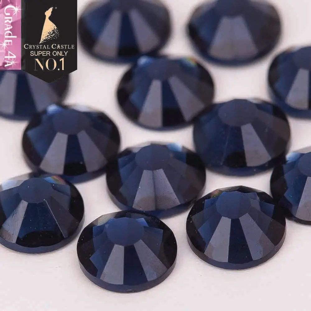 Маленькие размеры стеклянные плоские стразы класса 4A Монтана Dk синий без