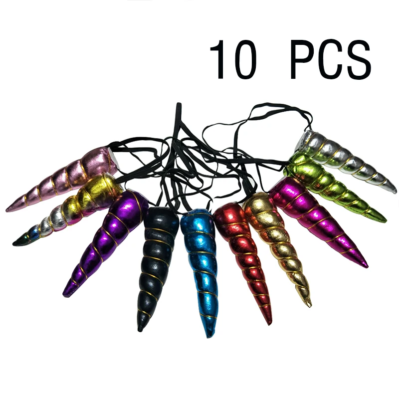10pcs Unicorn Horn Headband Brightly halloween headband Colored Head Piece Spiral Costume Favors Supplies | Красота и здоровье