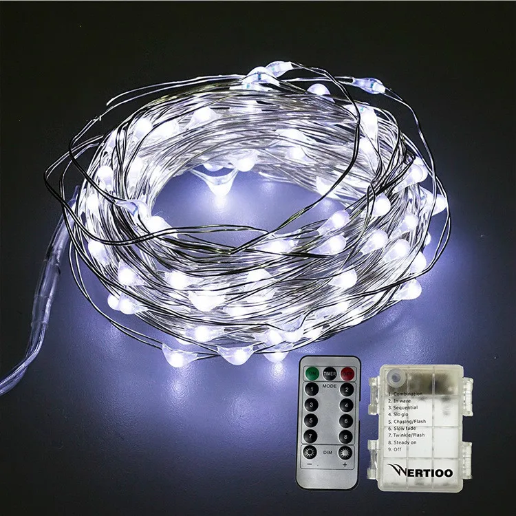 LED light Strip10M battery box string eight functions with remote waterproof lights | Освещение