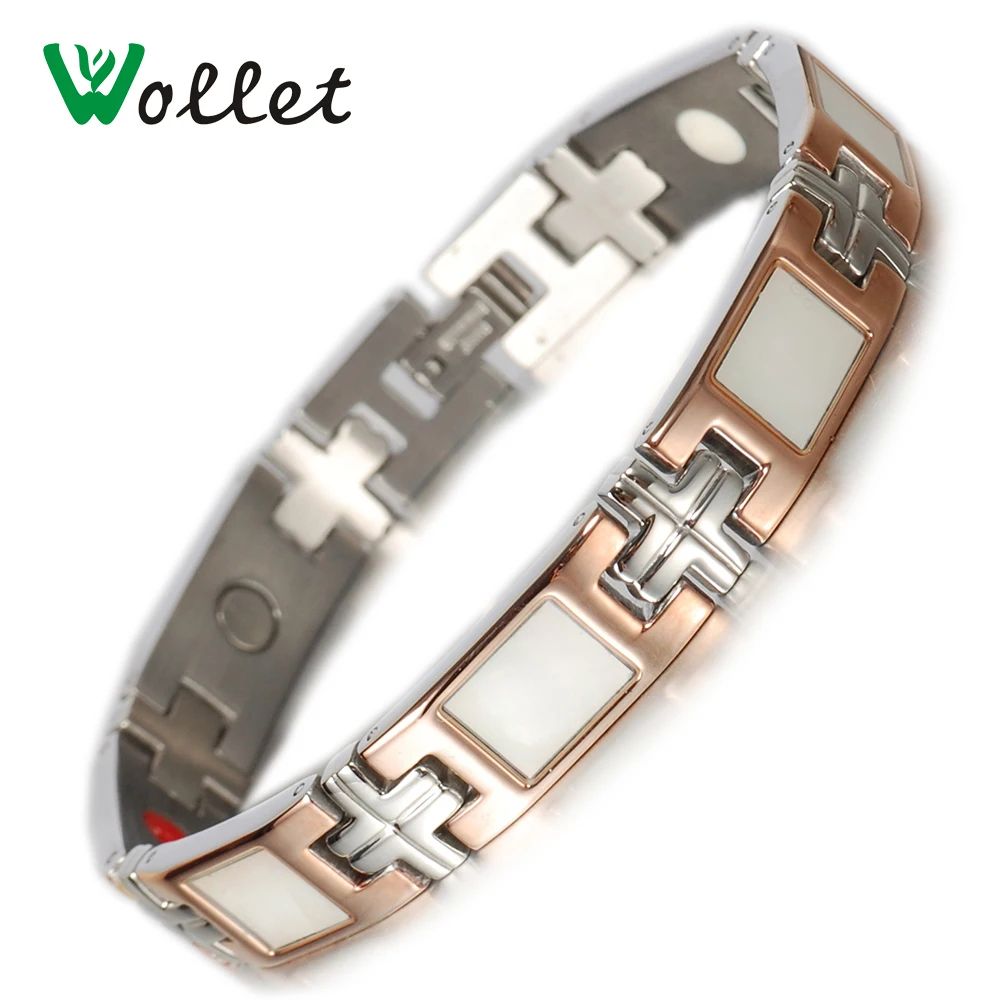 Wollet женский магнитный браслет из нержавеющей стали ювелирный цвета розового