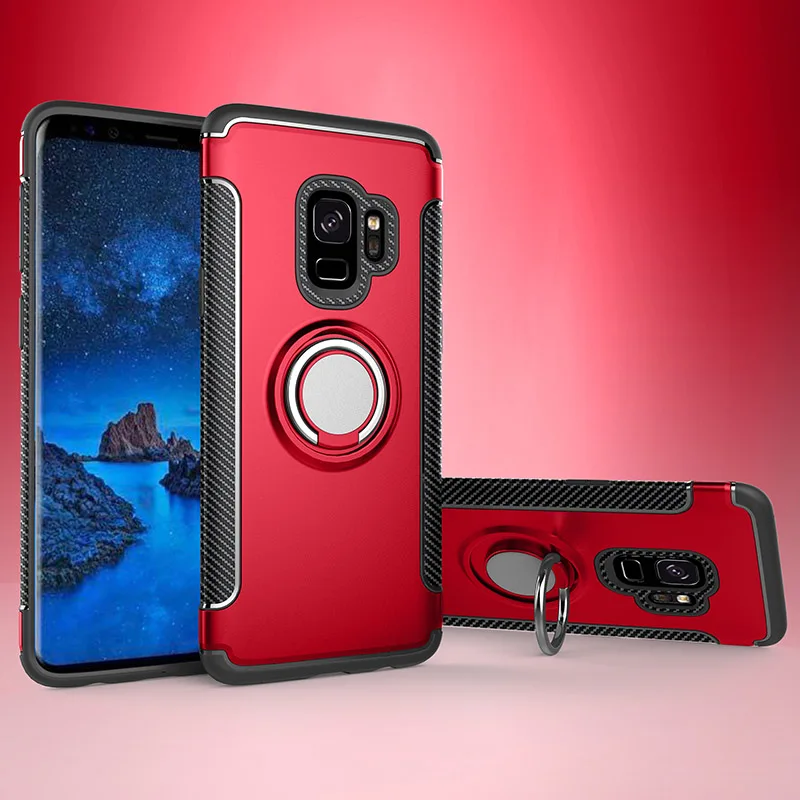 Противоударный мягкий чехол для samsung Galaxy S8 S9 Plus S7 Edge J3 J5 J7 Pro J2 Prime автомобильный держатель Магнитный чехол с кольцом