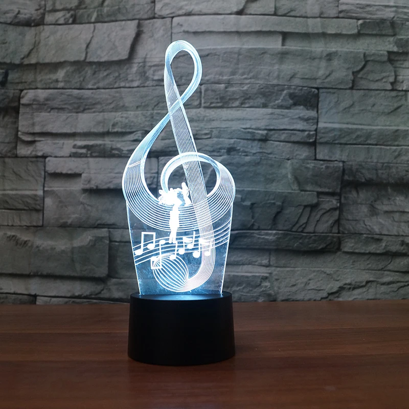 Музыкальная нотация лампа 3D Ночник детская игрушка LED сенсорная настольная 7