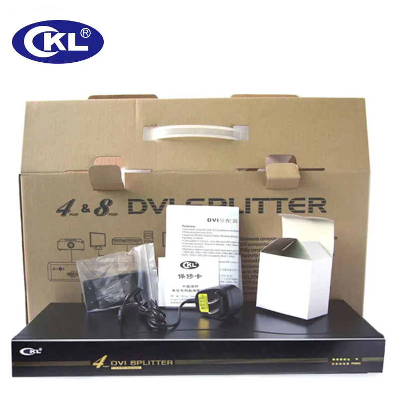 CKL Высокое качество Черный 1x4 4 порта DVI сплиттер многофункциональная Поддержка HDCP