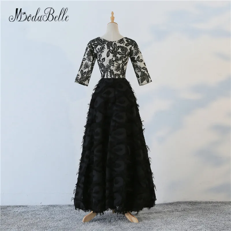 Modabelle новый дизайн вечернее платье черное Seuqins кружевное с рукавом до локтя 2018