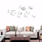 32 шт. x 3D наклейки на стену в виде рыбок, Зеркальная Наклейка в виде рыбы, домашний декор для ванной комнаты сделай сам, съемные