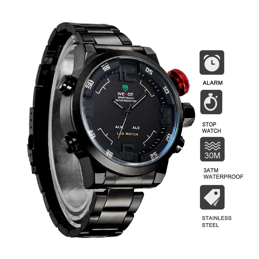 Weide Relojes Hombre часы мужские модные спортивные кварцевые Топ бренд класса люкс